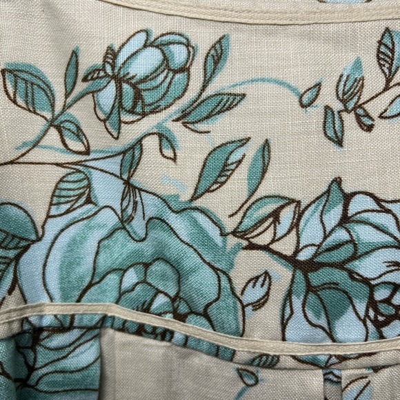 Andre Oliver Floral Linen A-Line Pleated Skirt Women's Size 12 - Picture 3 of 7